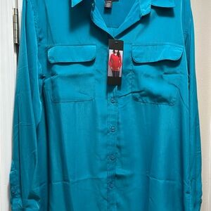 Central Park West Turquoise Blouse